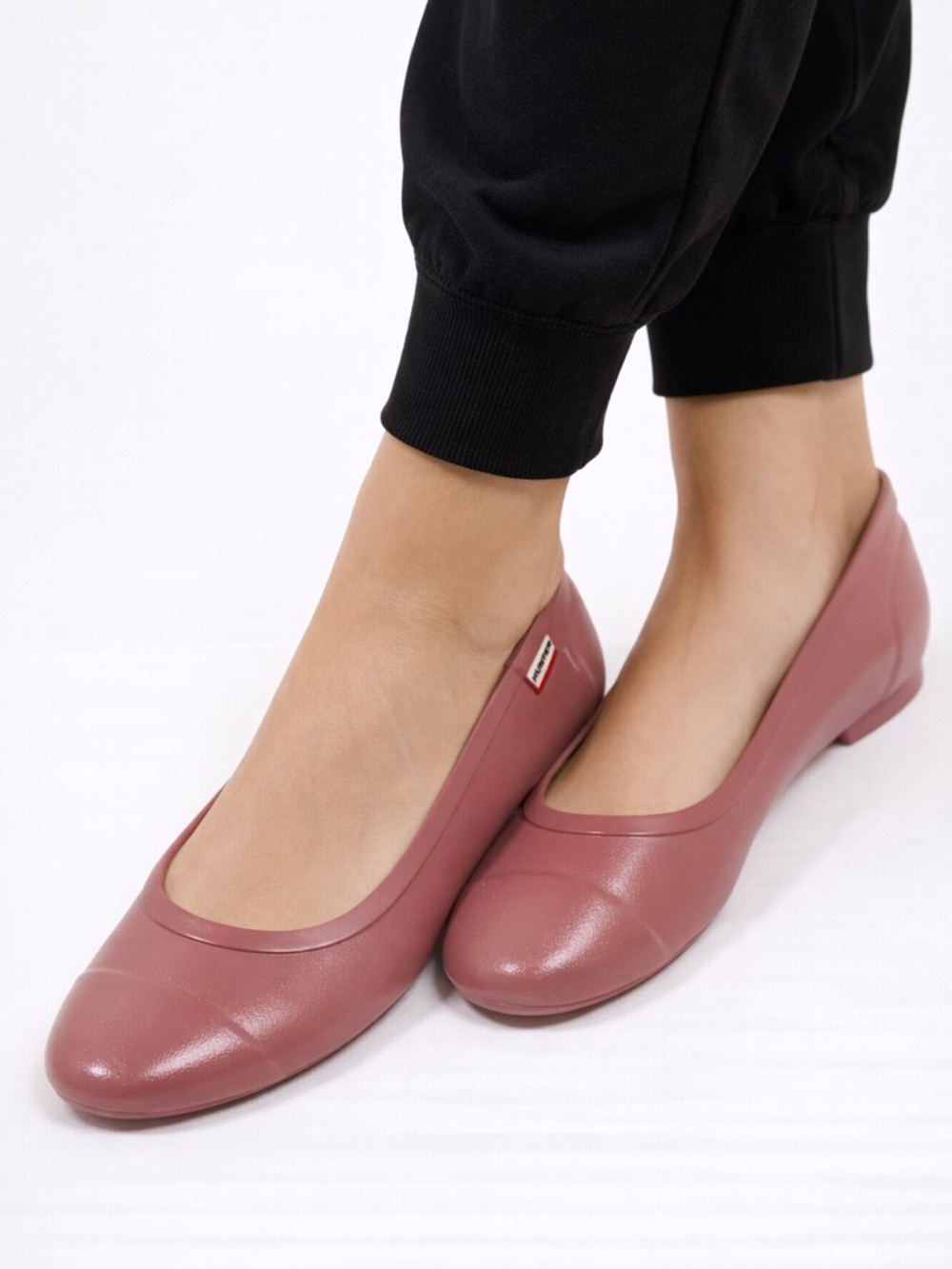 Hunter Original Ballet Flats – Blush Pink Rubber Waterproof Chic Sz 11 EU 42